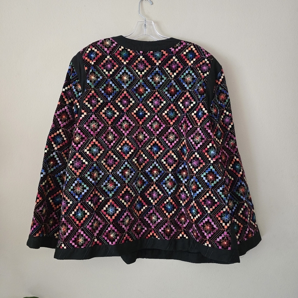 GENE EWING BIS Womens Embroidered Blazer Jacket Size XL Art To Wear - Picture 5 of 7